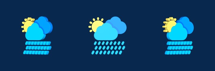 rainy day climate change 3D icon