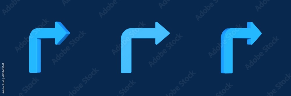 Poster right map and navigation 3d icon
