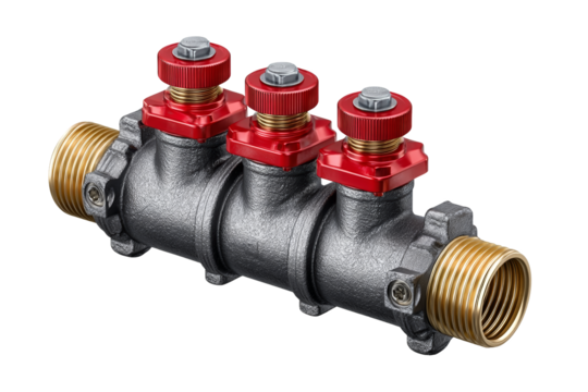 Transparent industrial valve system factory product photography controlled environment close-up view engineering concept