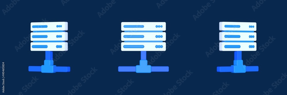 Poster server web hosting 3d icon