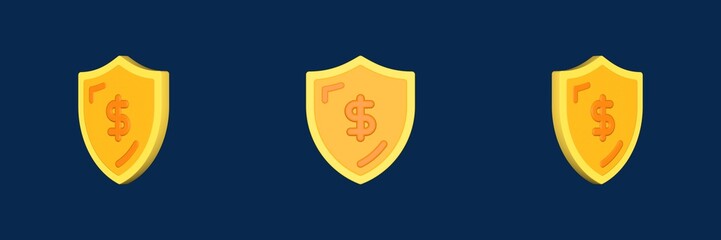 shield payment 3D icon