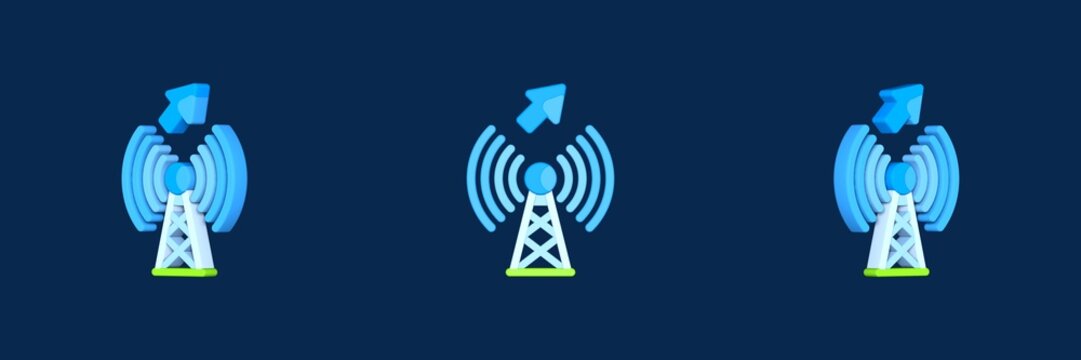 signal increase and decrease 3D icon