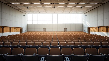 Naklejka premium Empty Lecture Hall - Natural Light Photography Backdrop