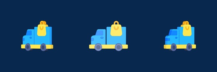 Naklejka premium truck ecommerce 3D icon