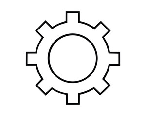 Collection of cog icons, mechanical and settings pictograms for ui/ux on a white background