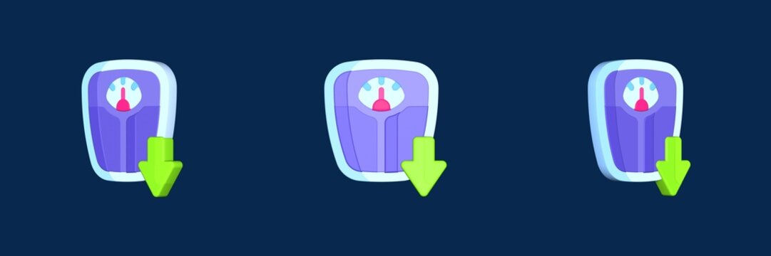weight increase and decrease 3D icon