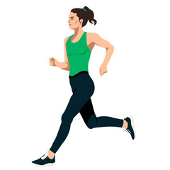 girl doing sports jogging vector image without background