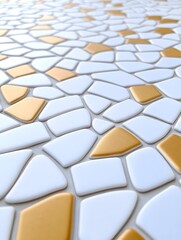 Obraz premium Abstract gold and white irregular mosaic pattern