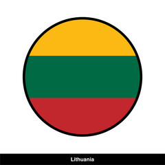 lithuania vector flag with transparent background