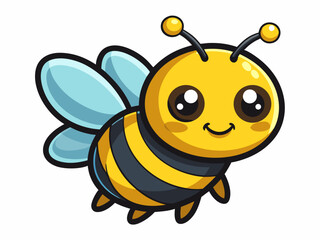 Adorable Cartoon Bee Illustration Cute Honey Bee Character Design