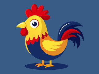 Cheerful Cartoon Rooster Illustration for Childrens Book