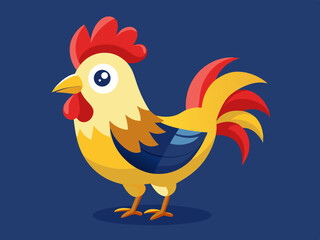 Cute Cartoon Rooster Illustration for Childrens Book