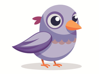 Adorable Cartoon Purple Bird Illustration for Childrens Book