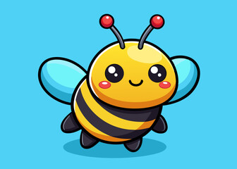 Adorable Cartoon Bee Illustration Cute Honey Bee Character Design