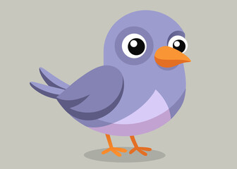 Adorable Cartoon Purple Bird Illustration for Kids