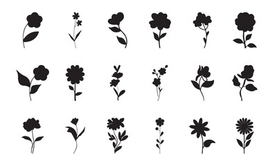 flower flat icon set. flower art vector icon set. abstract flower icons