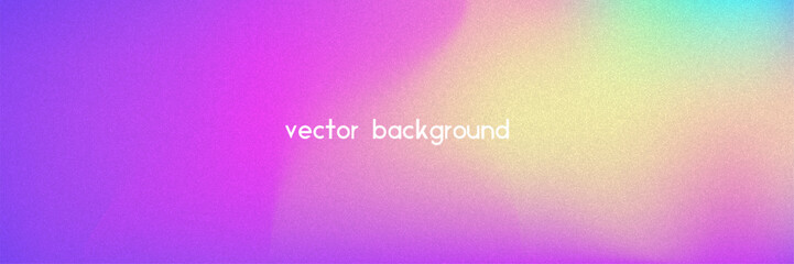 Noise Gradient Background. Abstract Grainy Bg In Pink, Purple And Blue Colors. Iridescent Hologram. Pearlescent Holographic Texture With Rainbow Foil. Retro Vector Design With Pastel Ink