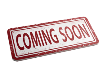 Coming soon sign announcement promotion advertising message retail business shop opening store launch sale event