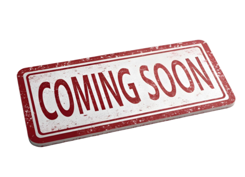 Coming soon sign announcement promotion advertising message retail business shop opening store launch sale event