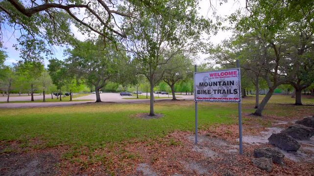 Markham Park mountain bike trails entrance sign