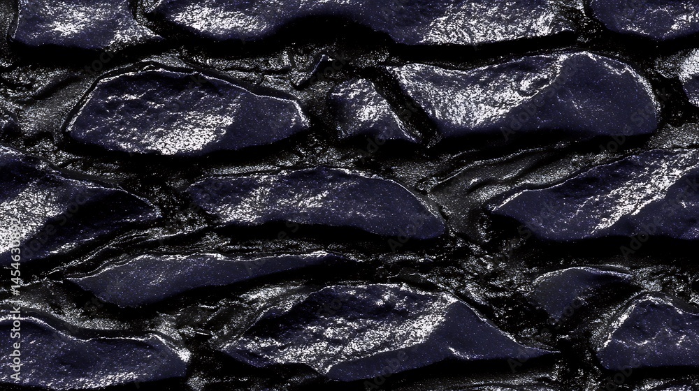 Aufkleber textured surface of dark rocks with a glossy finish, creating a dramatic backdrop for design project