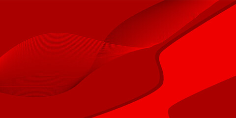 Abstract gold wave lines glowing on red background with copy space for text. Luxury design style. Vector illustration eps 10