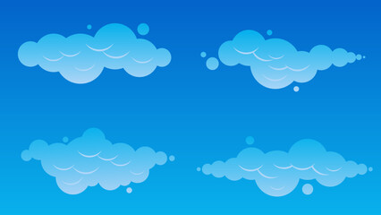 Vector simple set of clouds in the sky illustration
