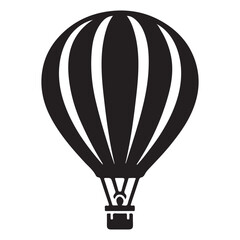 Naklejka premium Black Silhouette Hot Air Balloon Illustration Adventure and Freedom Image