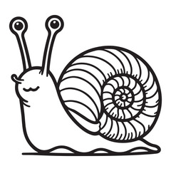 Cute Snail with Shell Vector Illustration Slow and Steady Image