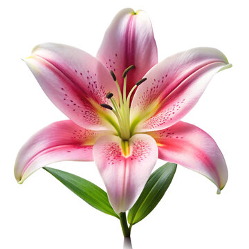 Fototapeta pink lily isolated on white