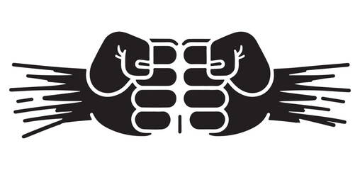 Powerful Fists Crashing Vector Illustration for Strength and Impact