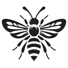 Detailed Bee Silhouette Vector Illustration for Nature Designs