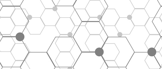 Hexagon geometric on a white background. Geometric abstract background with simple Hexagon elements. Schematic diagram of carbon nanotubes. Molecular structure tech. 