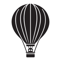 Naklejka premium Classic Hot Air Balloon Silhouette Vector Illustration Design