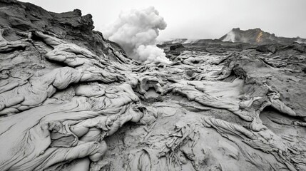 Volcanic Lava Flow Landscape