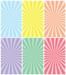 Colorful Radial Burst Sunburst Retro Style