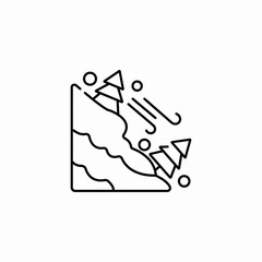 avalanche disaster icon sign vector