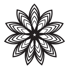 Intricate Geometric Floral Silhouette Design Pattern Graphic Illustration