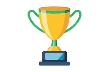 Gold trophy cup vector illustration on white background