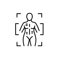  female full Body scan &mdash; silhouette with scan lines