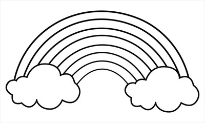 vector illustration of  rainbow and clou