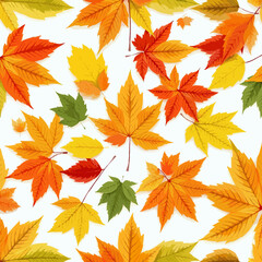 autumn maple leaves seamless pattern