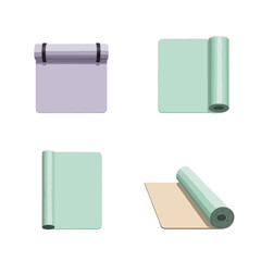 yoga mat, fitness icon, set
