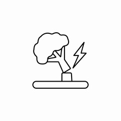 lightning striking icon sign vector