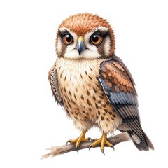 Fototapeta premium Captivating Illustration of a Vibrant Owl Perched on a Branch in a Natural Setting