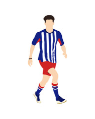 Flat vector people and illustration, man with sport soccer outfit