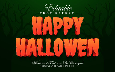 Happy Hallowen editable text effect in scary style