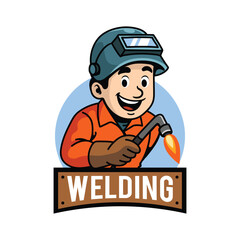 cartoon welding logo