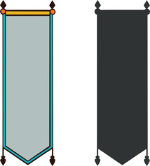 Vibrant vertical silk banner hanging vector. blank hanging banners flag icon.