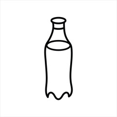 soda bottle line icon vector on white background.